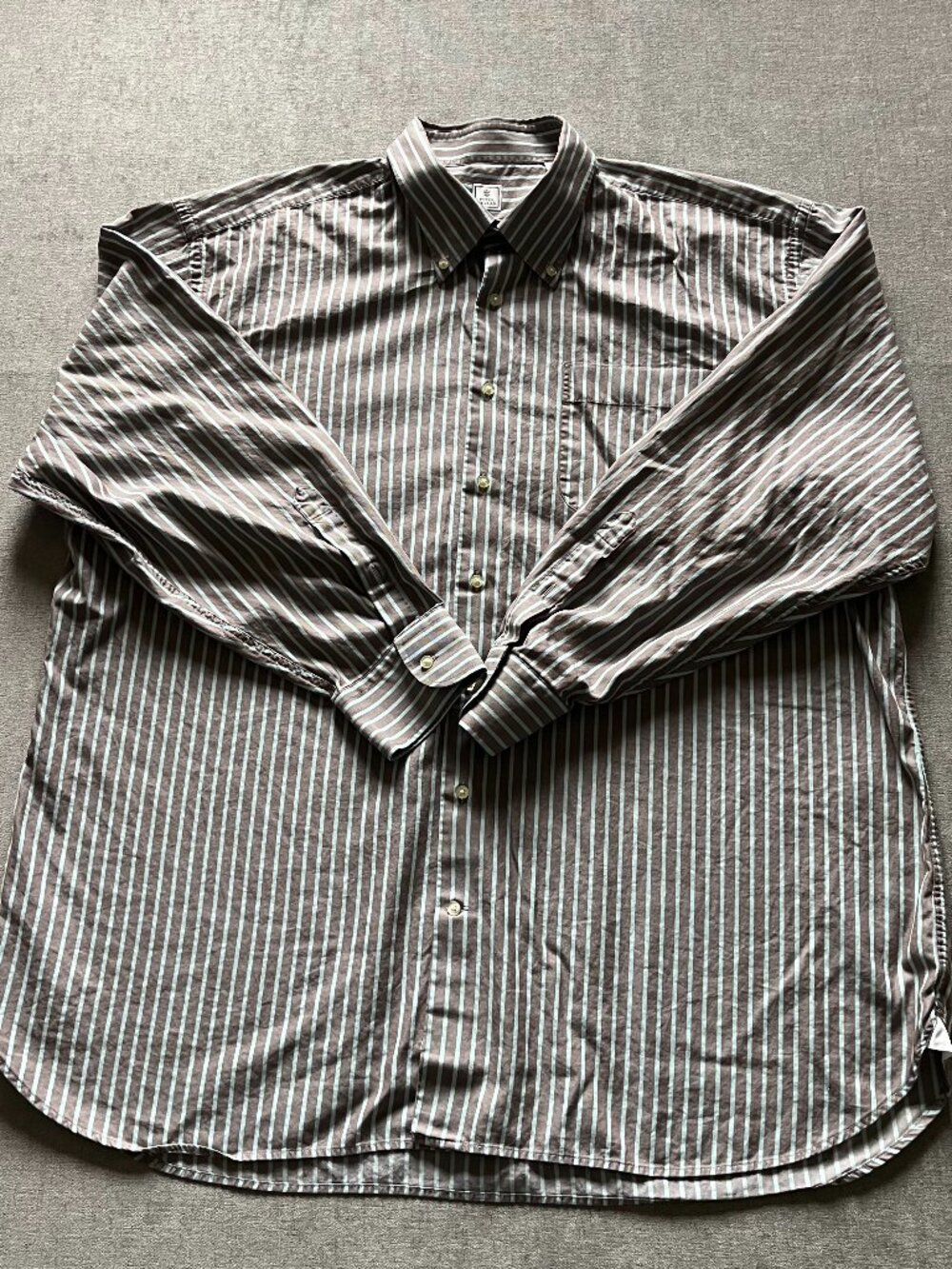 Peter Millar Button Down Shirt Men XXL Light Brown Long Sleeve Cotton Pocket